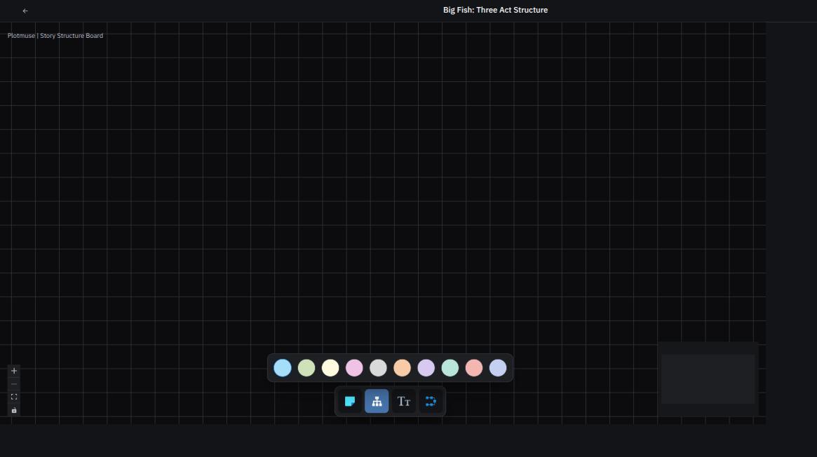 The colour-swatch palette shown after selecting a node type, just before placing it.